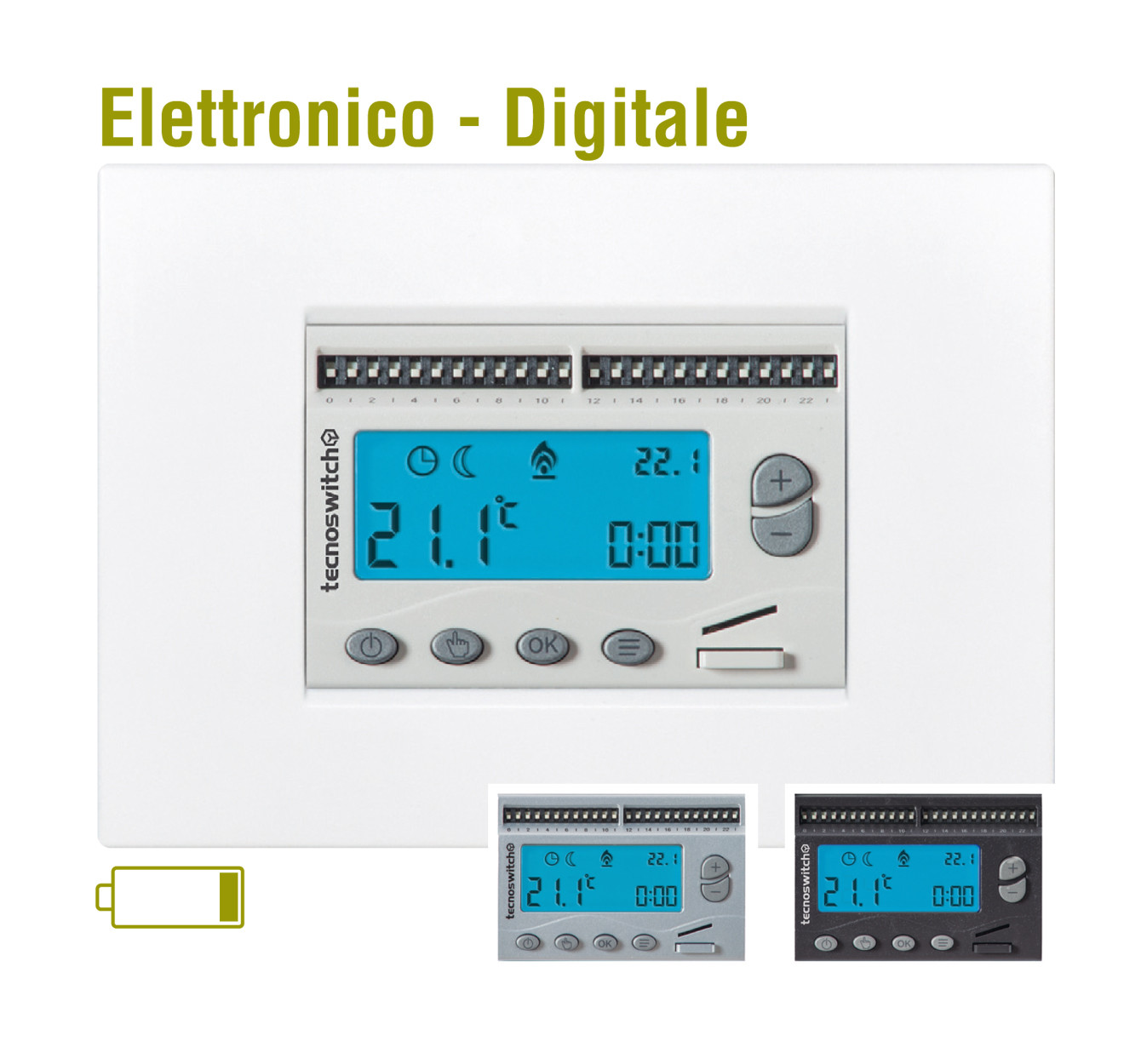 Cronotermostato Giornaliero Digitale Da Incasso 503 Cromato TECNOSWITCH - CR315CR