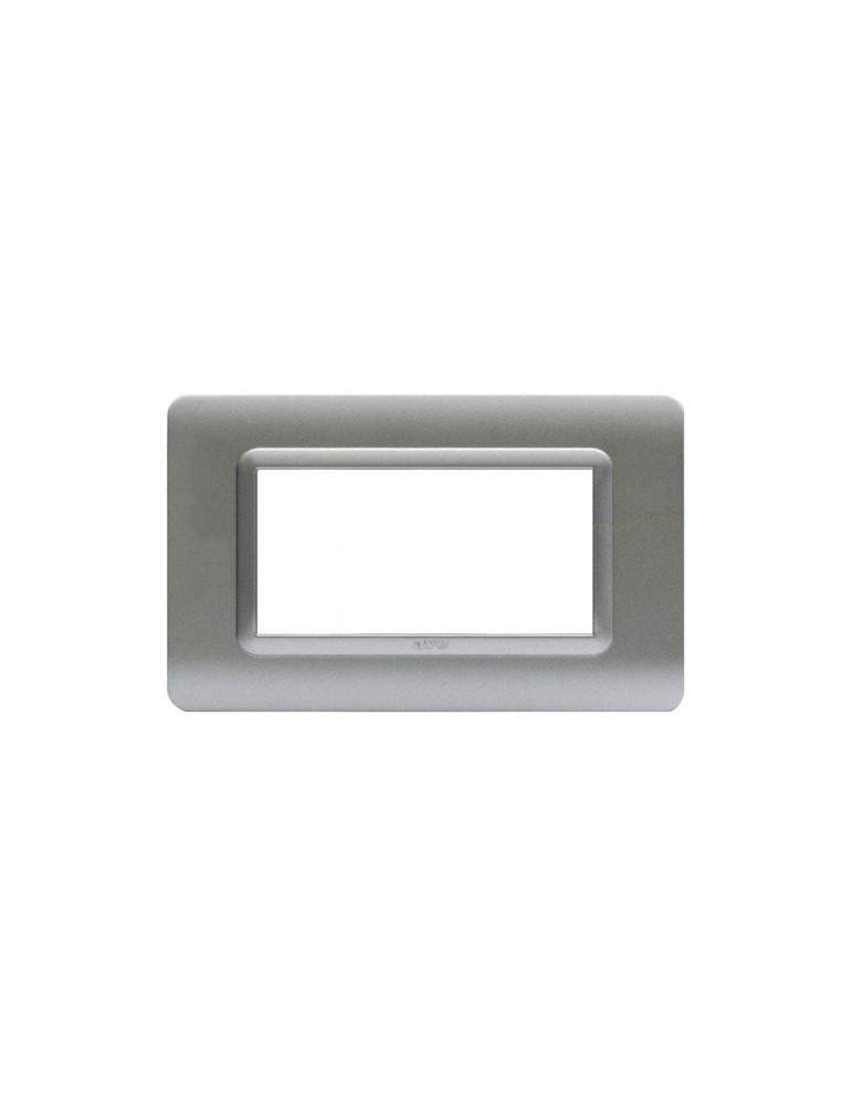 Placca Cornice TECNOPOLIMERO 44 Argento Opaco 4Mod AVE - 44PY04AO