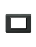 Placca Cornice TECNOPOLIMERO 44 Grigio Scuro Metallizzato 3Mod AVE - 44PY03GSM