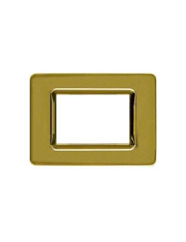 Placca Cornice TECNOPOLIMERO 44 Ottone 3Mod AVE - 44PY03OT