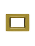 Placca Cornice TECNOPOLIMERO 44 Ottone 3Mod AVE - 44PY03OT