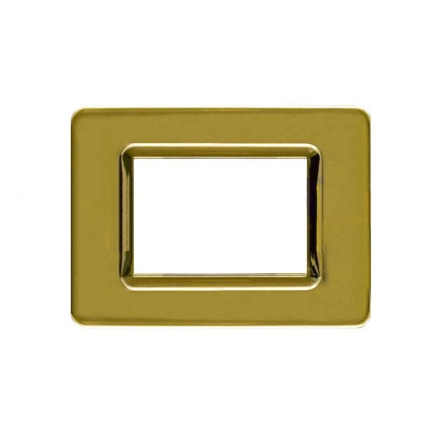 Placca Cornice TECNOPOLIMERO 44 Ottone 3Mod AVE - 44PY03OT