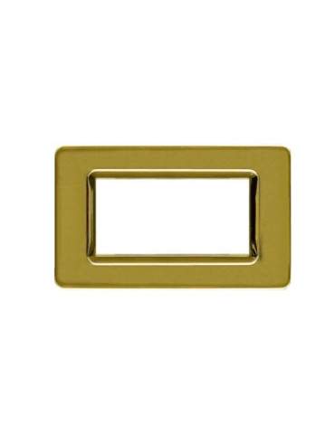 Placca Cornice TECNOPOLIMERO 44 Ottone 4Mod AVE - 44PY04OT