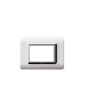 Placca Cornice TECNOPOLIMERO 44 Bianco Cornice Cromata 3Mod AVE - 44PY03BLC