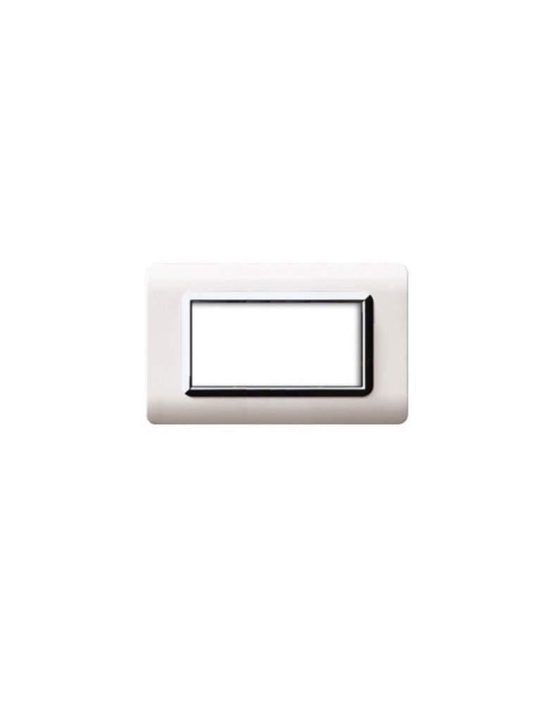 Placca Cornice TECNOPOLIMERO 44 Bianco Cornice Cromata 4Mod AVE - 44PY04BLC