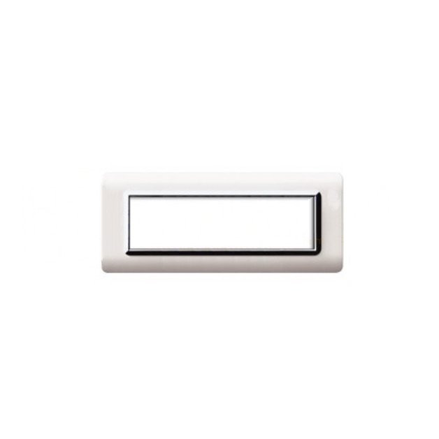 Placca Cornice TECNOPOLIMERO 44 Bianco Cornice Cromata 7Mod AVE - 44PY07BLC