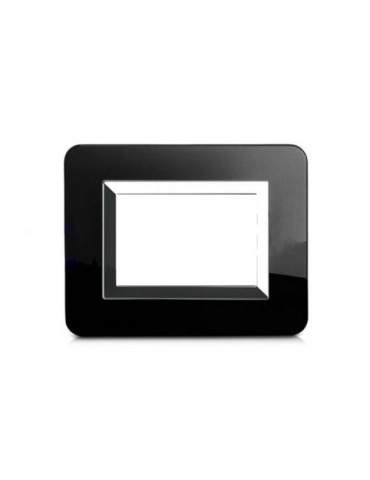 Placca Cornice TECNOPOLIMERO 44 Nero 3Mod AVE - 44PY03NAL