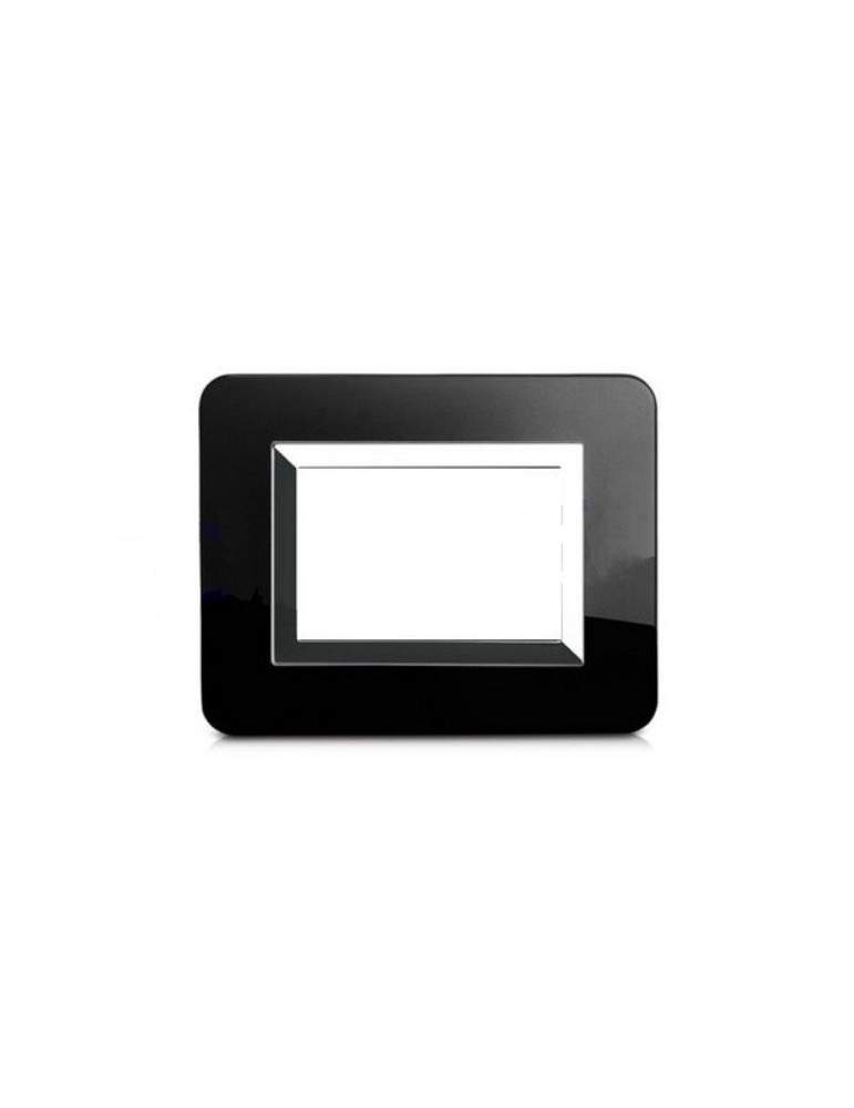 Placca Cornice TECNOPOLIMERO 44 Nero 3Mod AVE - 44PY03NAL