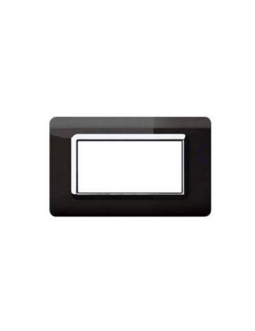 Placca Cornice TECNOPOLIMERO 44 Nero 4Mod AVE - 44PY04NAL