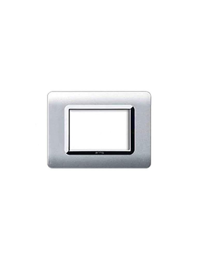 Placca Cornice TECNOPOLIMERO 44 Alluminio Naturale 3Mod AVE - 44PY03ALS