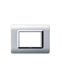 Placca Cornice TECNOPOLIMERO 44 Alluminio Naturale 3Mod AVE - 44PY03ALS