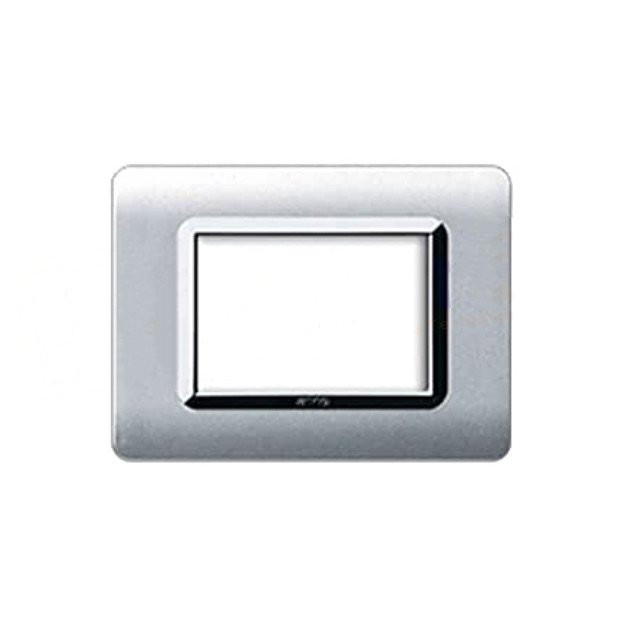 Placca Cornice TECNOPOLIMERO 44 Alluminio Naturale 3Mod AVE - 44PY03ALS