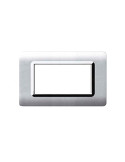 Placca Cornice TECNOPOLIMERO 44 Alluminio Naturale Cornice Cromata 4Mod AVE - 44PY04ALS