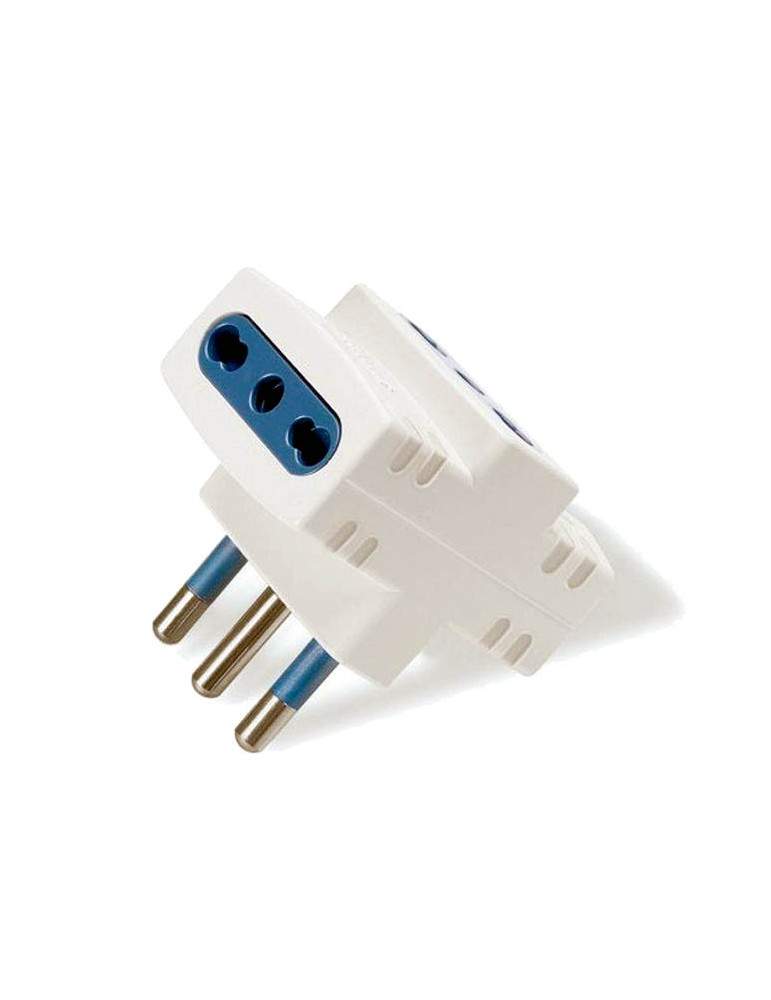 Adattatore Presa Triplo Serie Azzurra 3X2P + T 16A SCAME - 144.450