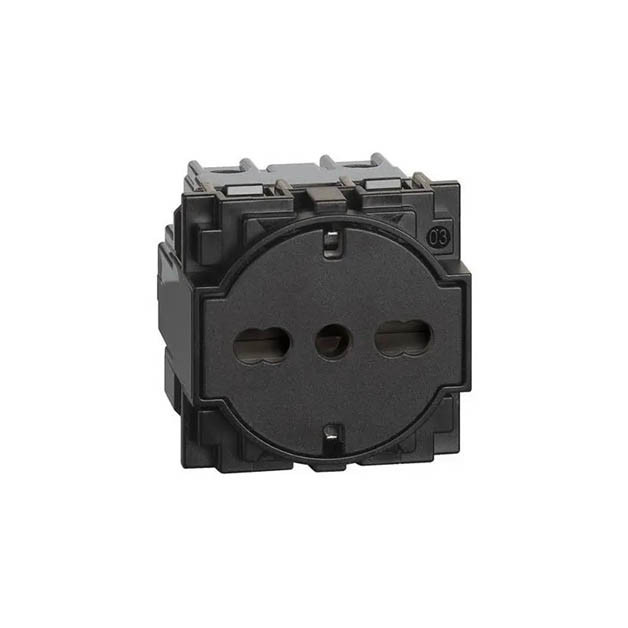 Presa Flat 16A Standard Tedesco Italiano Nero Living Now BTICINO - KG4140A16F