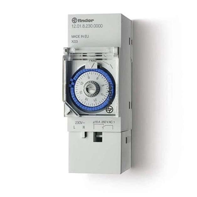 Interruttore Orario Giornaliero Elettromeccanico 16A FINDER - 120182300000