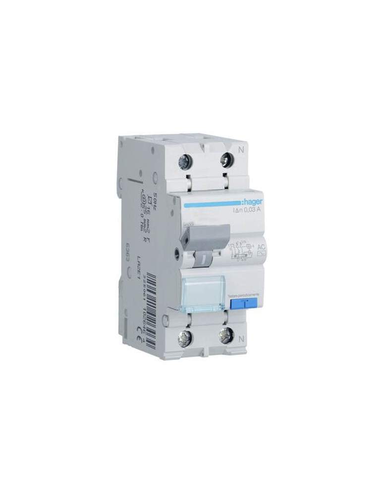 Interruttore Magnetotermico Automatico Differenziale 1p+N 16A C 4.5Ka 30Ma AC 2M HAGER - ADC816H