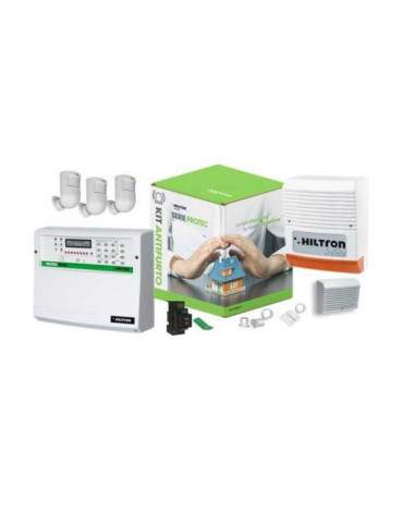 Kit Antifurto 8 Zone Antintrusione Con Centrale Protec8 E Combinatore GSM + Accessori HILTRON - KPROTEC8GSM