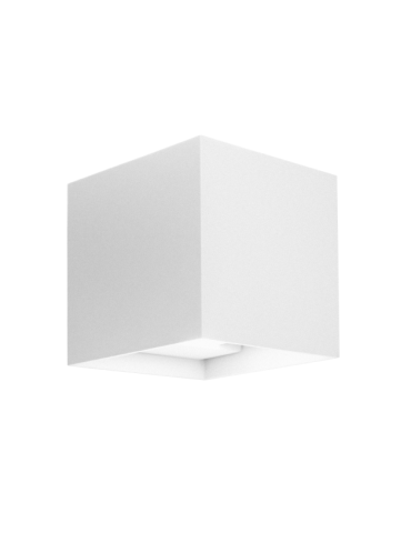 Applique Led Da Muro Quadrata Interno/Esterno Alluminio Bianco 2x5W Marbella Squared Shot BOT LIGHTING - MARBELLA10BQK