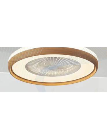 Ventilatore Arredo Da Soffitto ATOLLO 3 Con Luce Led E Telecomando Legno Bianco Silver  60cm CFG - EV118