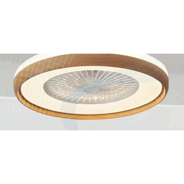 Ventilatore Arredo Da Soffitto ATOLLO 3 Con Luce Led E Telecomando Legno Bianco Silver  60cm CFG - EV118