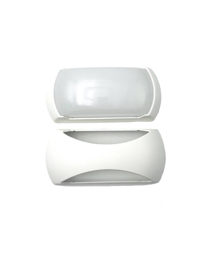Plafoniera Applique Lampada Stagna Da Parete/Soffitto Ely Led Con Cover Luce Bianca 4000K 12W Bianco LAMPO - ELY12WBIBN