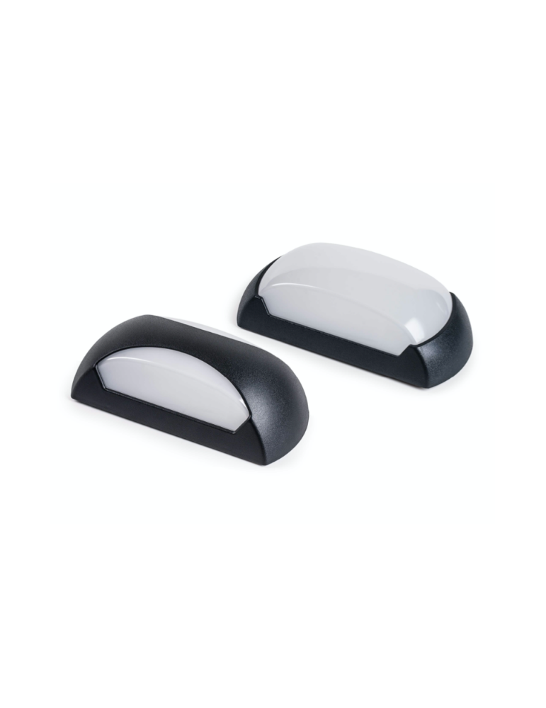 Plafoniera Applique Lampada Stagna Da Parete/Soffitto Ely Led Con Cover Luce Bianca 4000K 12W Nero LAMPO - ELY12WNEBN