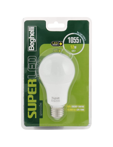 Lampadina Super Led Goccia Luce bianca 4000K 11W E27 BEGHELLI - 56911BL