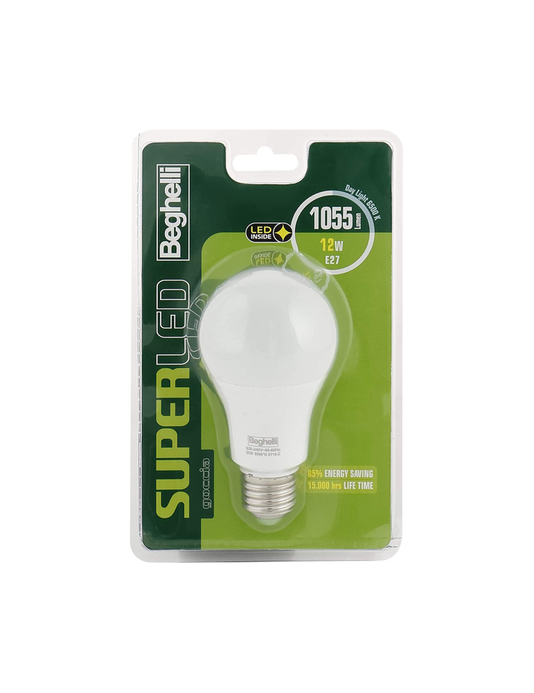 Lampadina Super Led Goccia Luce bianca 4000K 11W E27 BEGHELLI - 56911BL