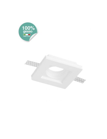 Faretto Ad Incasso Quadrato In Gesso Per Soffitto Con Portalampada Per GU10 STONE - 9002
