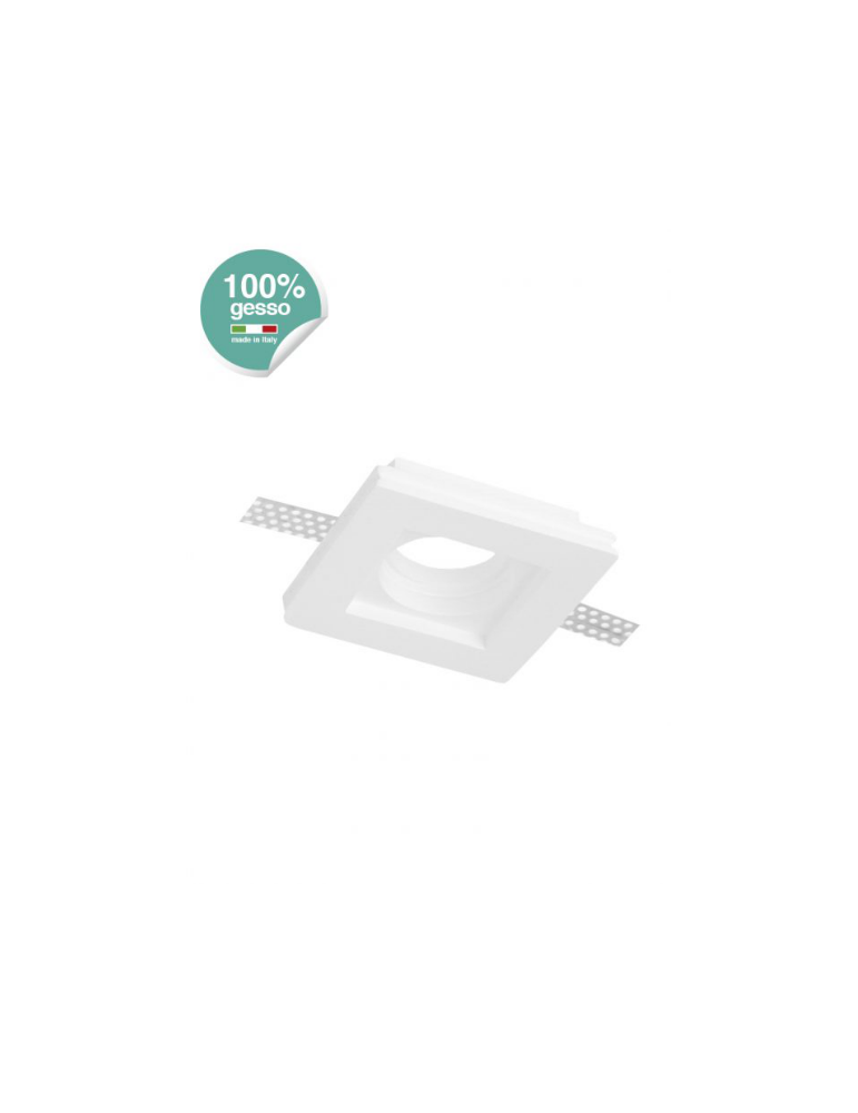 Faretto Ad Incasso Quadrato In Gesso Per Soffitto Con Portalampada Per GU10 STONE - 9002