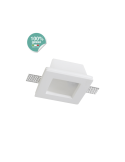 Faretto Ad Incasso Quadrato In Gesso Per Soffitto Con Portalampada GU10 e Vetrino Schermo STONE - 9003