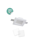 Faretto Ad Incasso Quadrato In Gesso Per Soffitto Con Portalampada GU10 e 2 Schermi pvc STONE - 90033