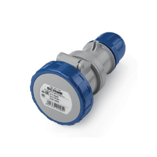 Presa Mobile Industriale Optima 3Poli 2P+T 16A IP66 IP67 Blu SCAME - 318.1643