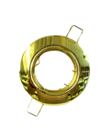 Faretto Ad Incasso Soffitto Tondo IP20 GU10 Fisso In Alluminio  Oro Lucido Con Portalampada STONE - 8005/OL