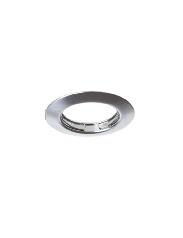 Faretto Ad Incasso Soffitto Tondo IP20 GU10 Fisso In Alluminio Cromo Satinato Con Portalampada STONE - 8005/CS
