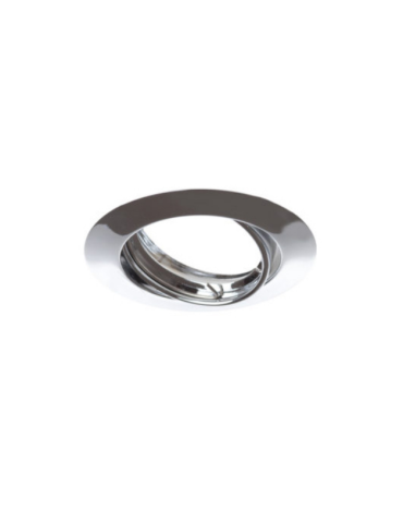 Faretto Ad Incasso Soffitto Tondo IP20 GU10 Orientabile In Alluminio Cromo Lucido Con Portalampada STONE - 8006/CL