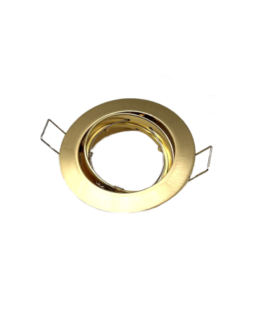 Faretto Ad Incasso Soffitto Tondo IP20 GU10 Orientabile In Alluminio Oro Lucido Con Portalampada STONE - 8006/OL