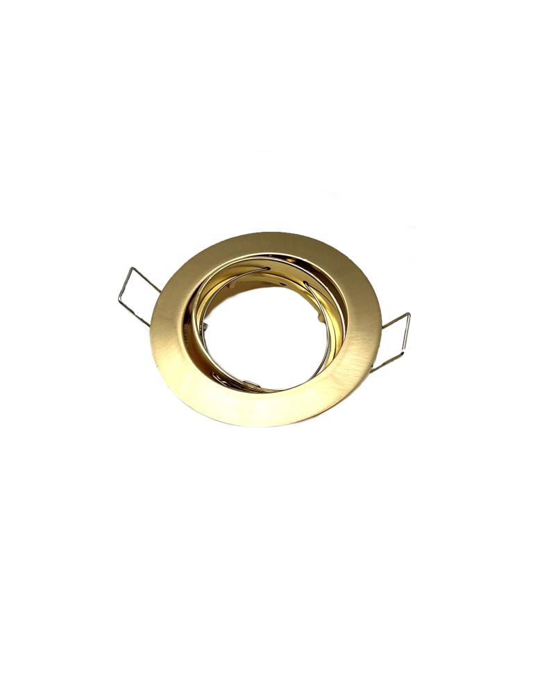 Faretto Ad Incasso Soffitto Tondo IP20 GU10 Orientabile In Alluminio Oro Lucido Con Portalampada STONE - 8006/OL