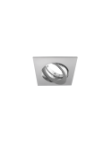 Faretto Ad Incasso Soffitto Quadrato IP20 GU10 Orientabile In Alluminio Nichel Satinato Con Portalampada STONE - 8008/NS