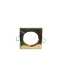 Faretto Ad Incasso Soffitto Quadrato IP20 GU10 Fisso In Alluminio Oro Lucido Con Portalampada STONE - 8007/OL