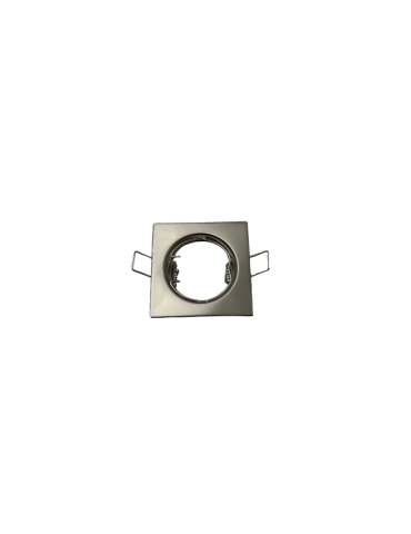 Faretto Ad Incasso Soffitto Quadrato IP20 GU10 Fisso In Alluminio Nichel Satinato Con Portalampada STONE - 8007/NS