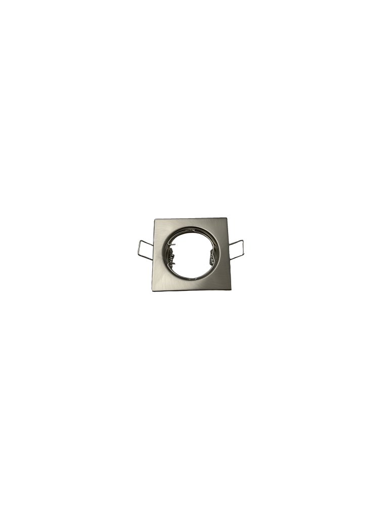 Faretto Ad Incasso Soffitto Quadrato IP20 GU10 Fisso In Alluminio Nichel Satinato Con Portalampada STONE - 8007/NS