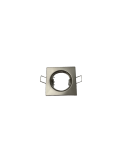 Faretto Ad Incasso Soffitto Quadrato IP20 GU10 Fisso In Alluminio Nichel Satinato Con Portalampada STONE - 8007/NS