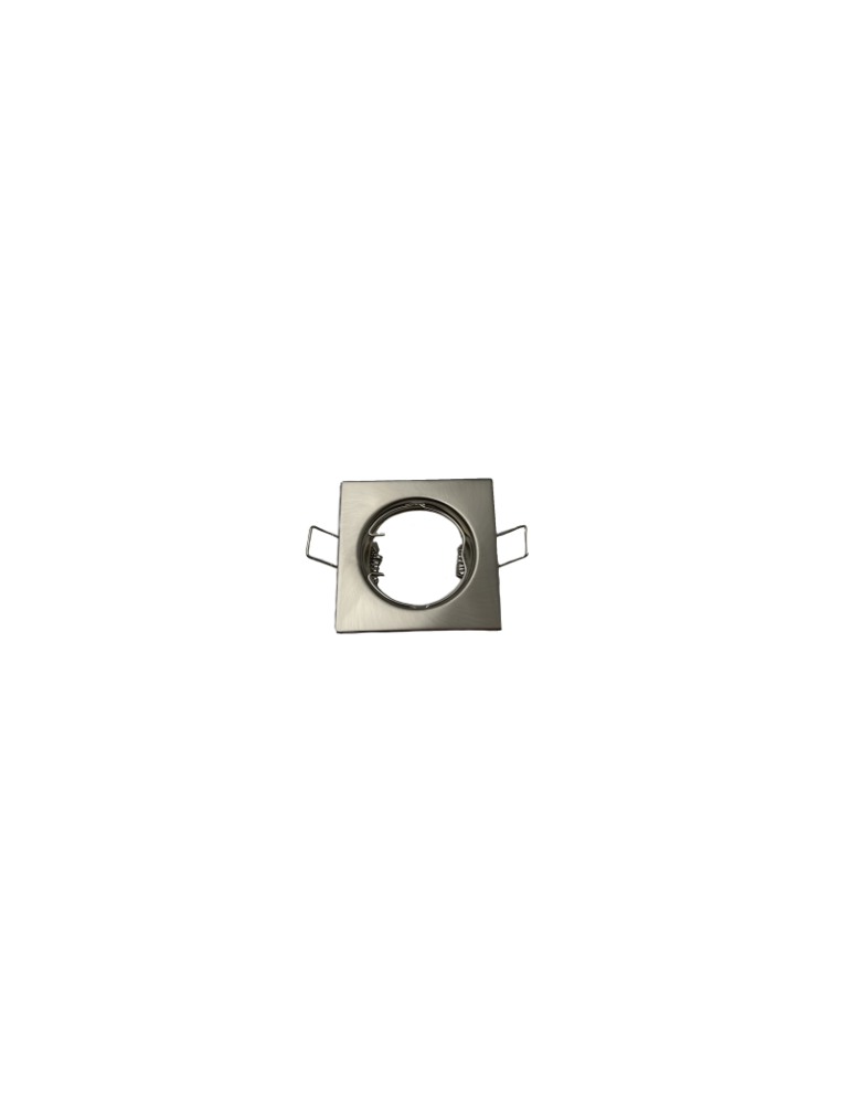 Faretto Ad Incasso Soffitto Quadrato IP20 GU10 Fisso In Alluminio Cromo Satinato Con Portalampada STONE - 8007/CS