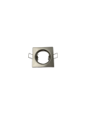 Faretto Ad Incasso Soffitto Quadrato IP20 GU10 Fisso In Alluminio Cromo Satinato Con Portalampada STONE - 8007/CS