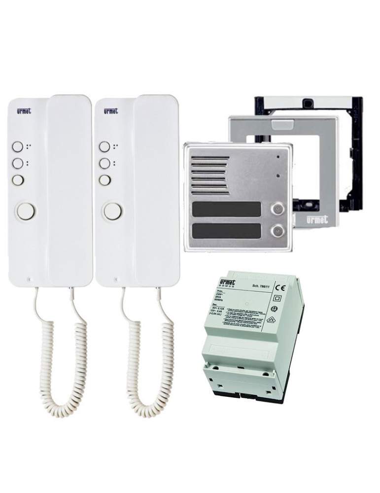 Kit Citofonico Citofono Bifamiliare Citoset V2 Pulsantiera Sinthesi Da Incasso URMET - 1150/302