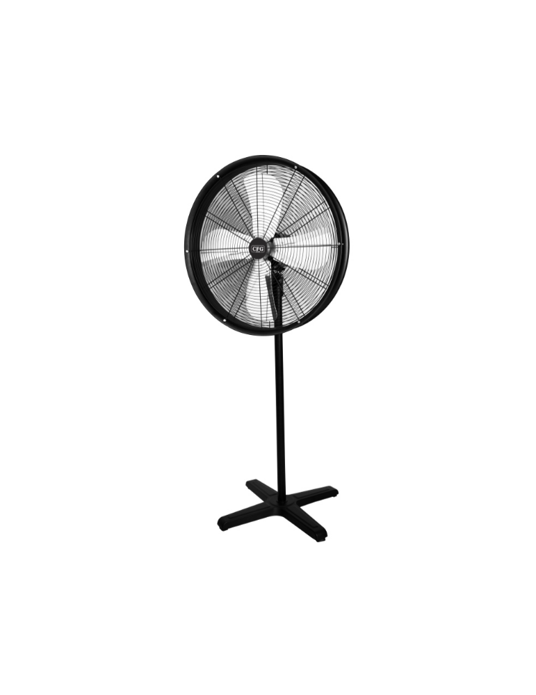 Ventilatore A Piantana Da Terra HURRICANE D.71 Nero Tamburato 3 Pale Metallico CFG - EV065