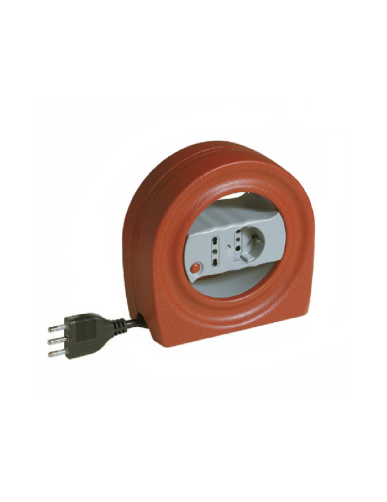 Prolunga Avvolgicavo GYRO 5m Con Protettore Termico E 1 Presa Bipasso 16A + 1 Presa Schuko P30 BTICINO - S2724