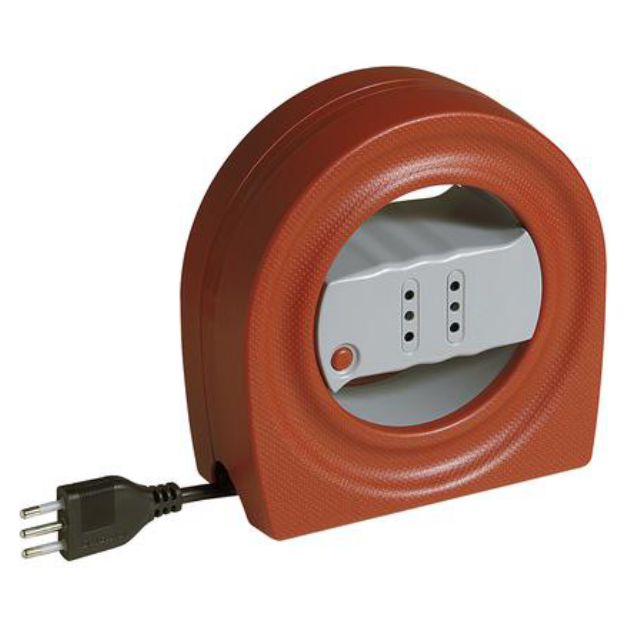 Prolunga Avvolgicavo GYRO 5m Con Protettore Termico E 2 Prese 10A BTICINO - S2722